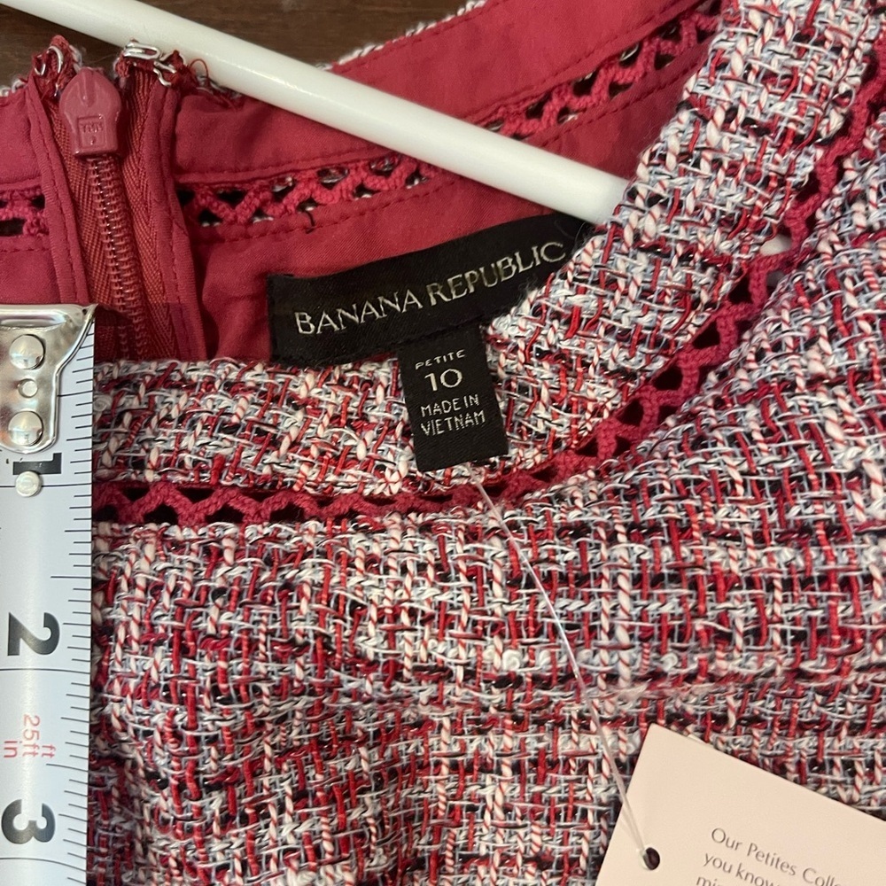 mwt banana republic Pink Tweed women’s Dress 10p - Picture 5 of 13